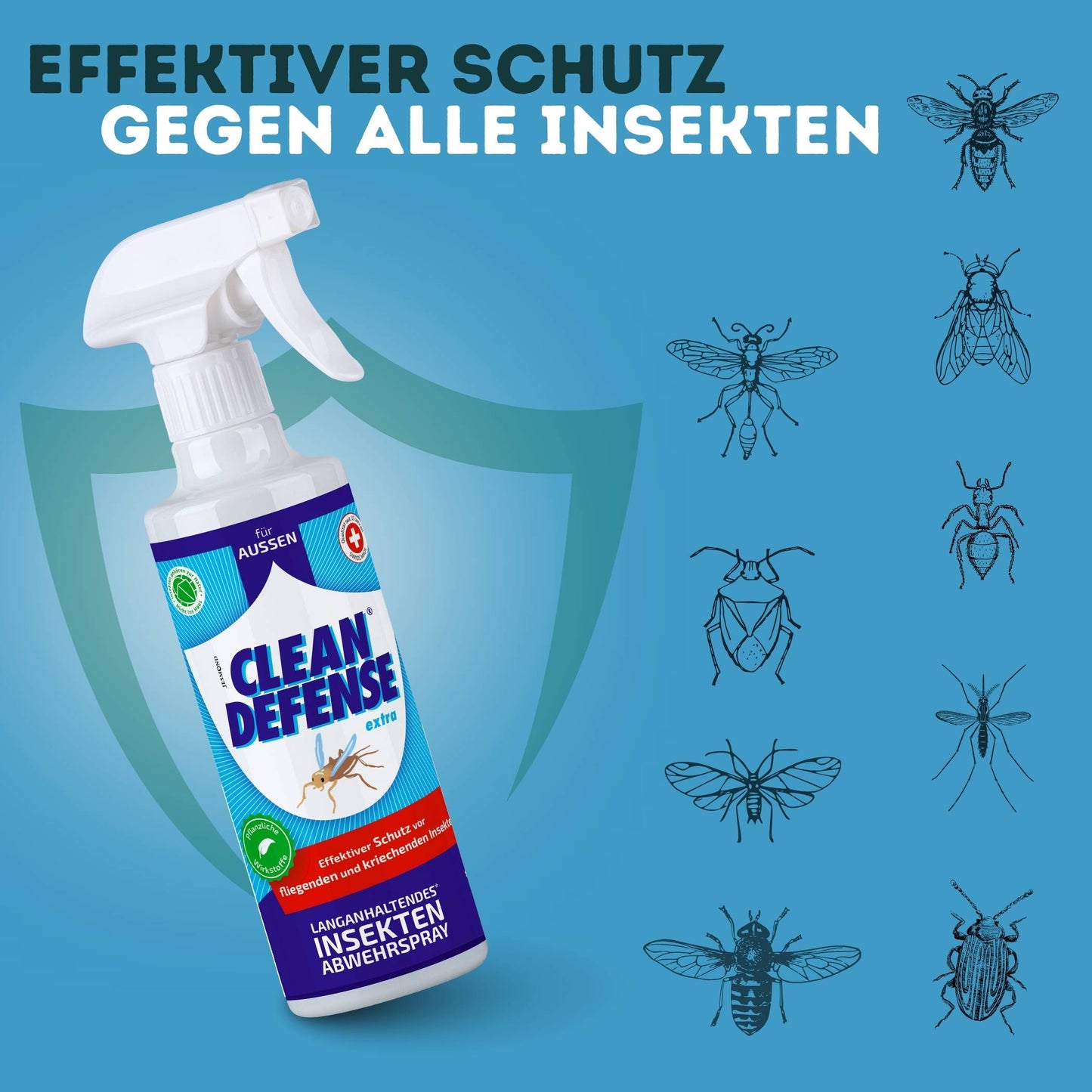 CLEAN DEFENSE Extra Insektenspray für den Außenbereich